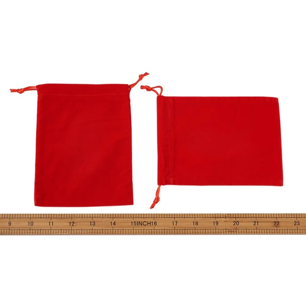 20 pc Velvet Jewelry Bags, Mother's Day Bags, Dark Red, 16x12cm