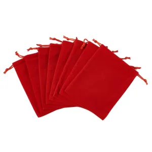 20 pc Velvet Jewelry Bags, Mother's Day Bags, Dark Red, 16x12cm