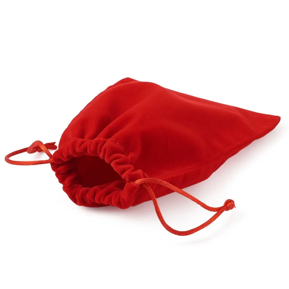 20 pc Velvet Jewelry Bags, Mother's Day Bags, Dark Red, 16x12cm