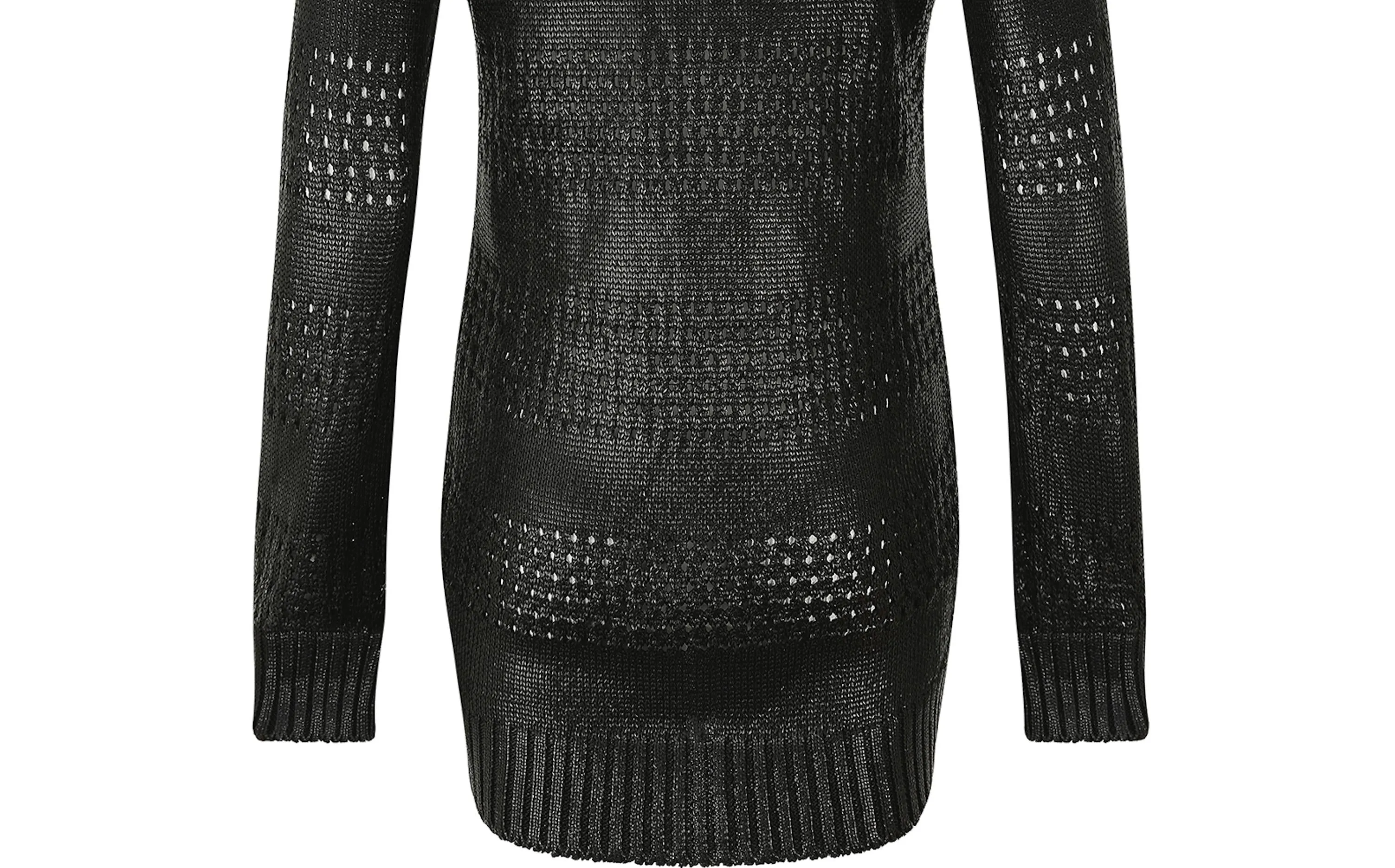 2010 Balenciaga Textured Black Knit Long Cardigan