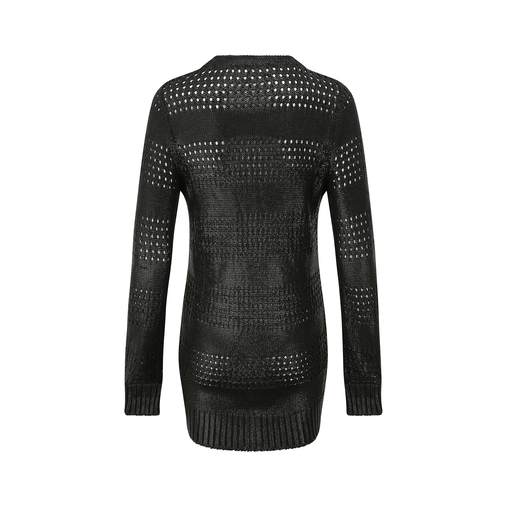2010 Balenciaga Textured Black Knit Long Cardigan