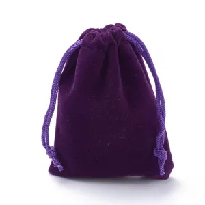 50 pc Rectangle Velvet Pouches, Gift Bags, Indigo, 7x5cm