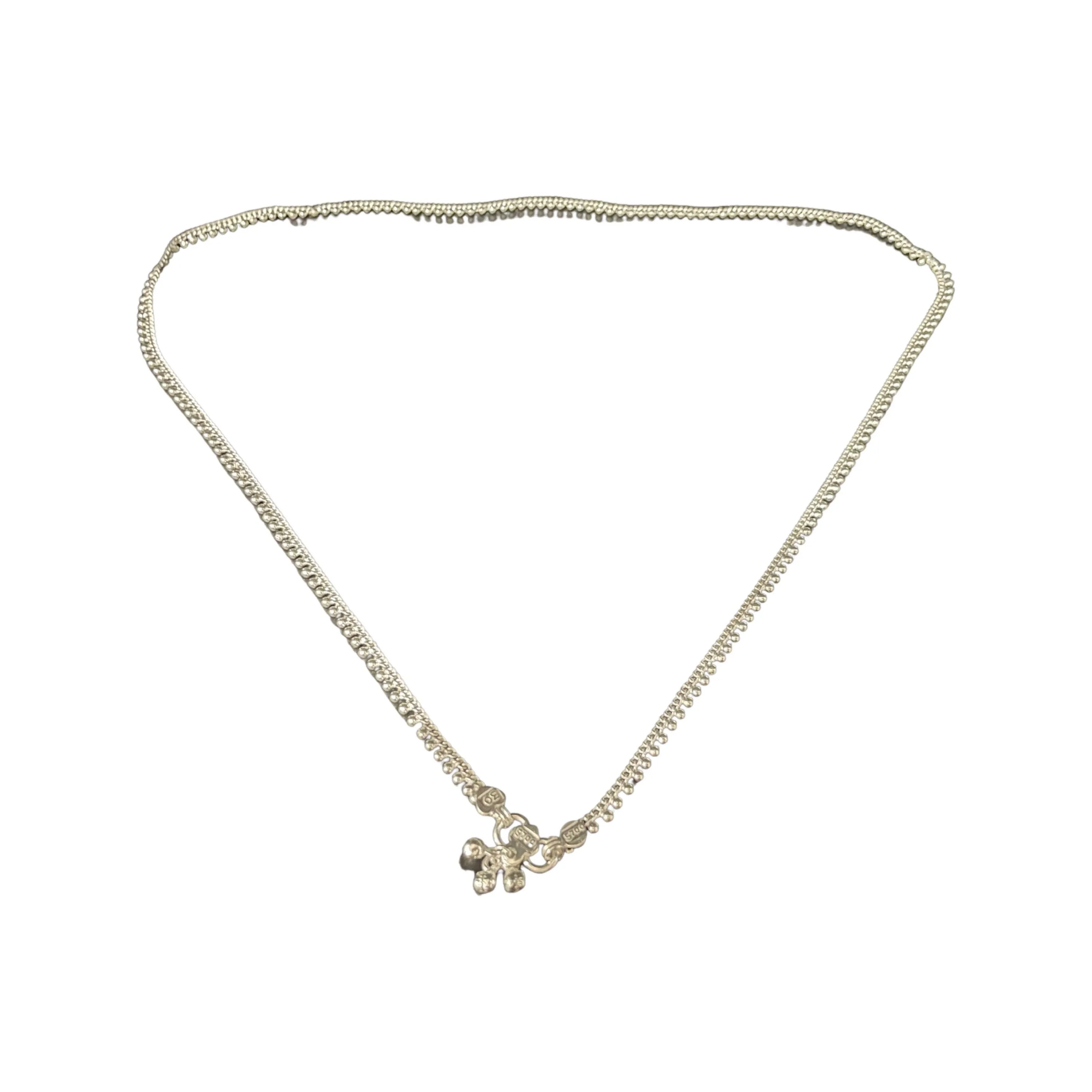 700 Silver Curb Chain Designer Women Waist Belt / Kardhani  - Style#01