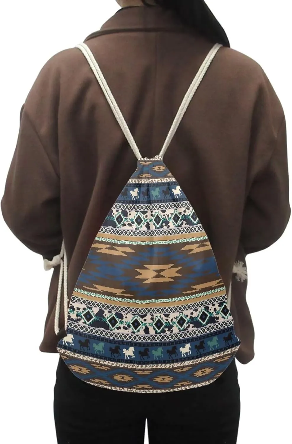Aztec Style Drawstring Bags Unique Party Favors Bag String Bags Small Cinch Bags Candy Snack Storage Bag Travel Camping Drawstring