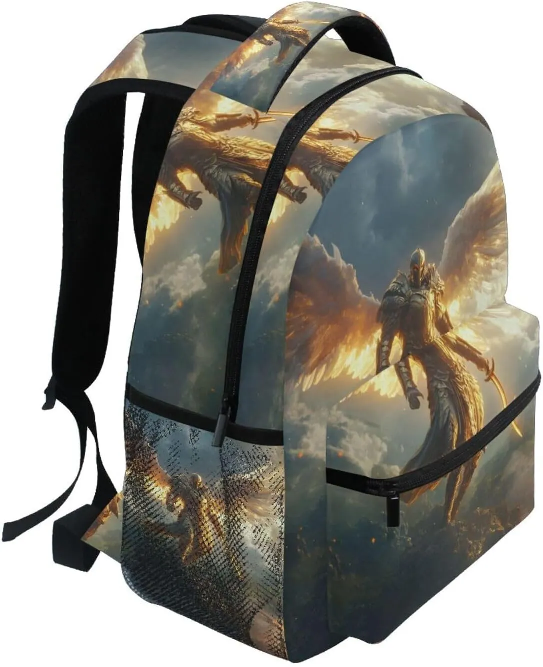 Backpack Archangel Gold Sword for School Boys Girls Laptop Travel Backpack Book Bag Daypack 11.4 16 In S