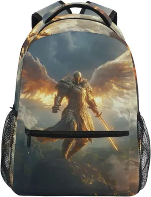 Backpack Archangel Gold Sword for School Boys Girls Laptop Travel Backpack Book Bag Daypack 11.4 16 In S