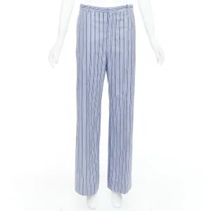 BALENCIAGA 2016 blue white striped cotton casual pajama pants FR34 XS