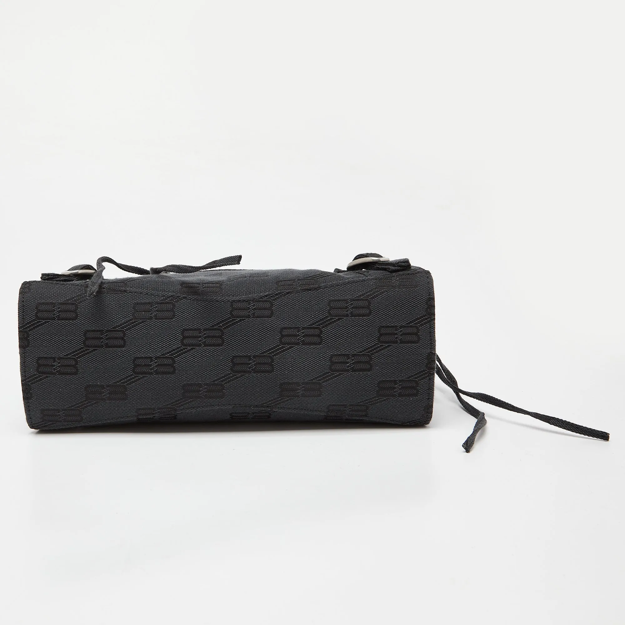 BALENCIAGA Black BB Monogram Canvas XS Neo Cagole Bag