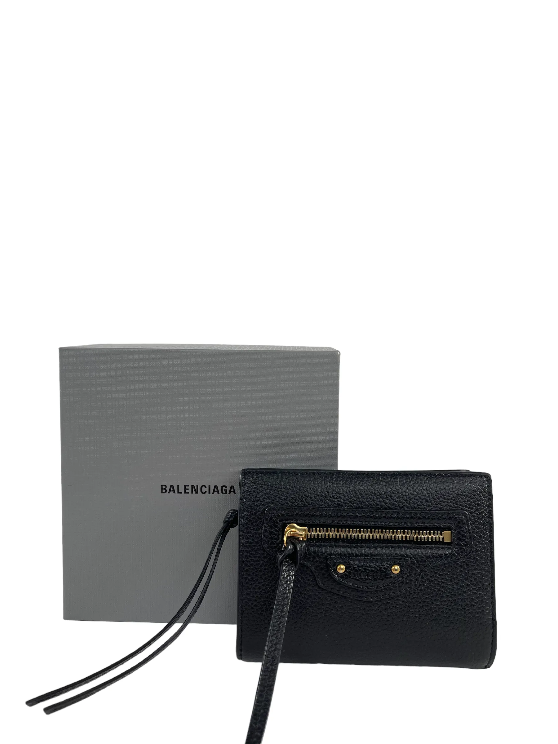 Balenciaga Black Leather 'City' Wallet