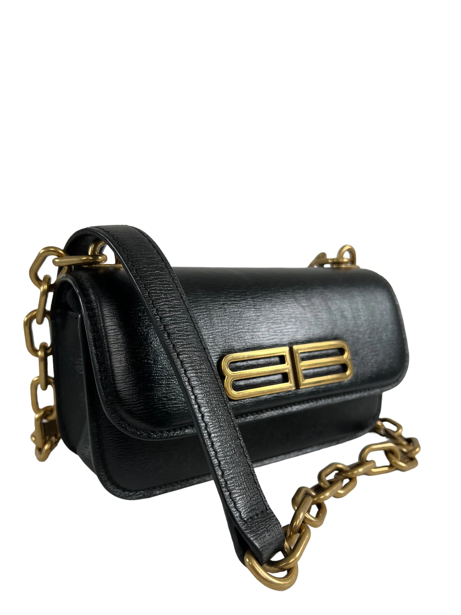 Balenciaga Black Leather Mini Crossbody