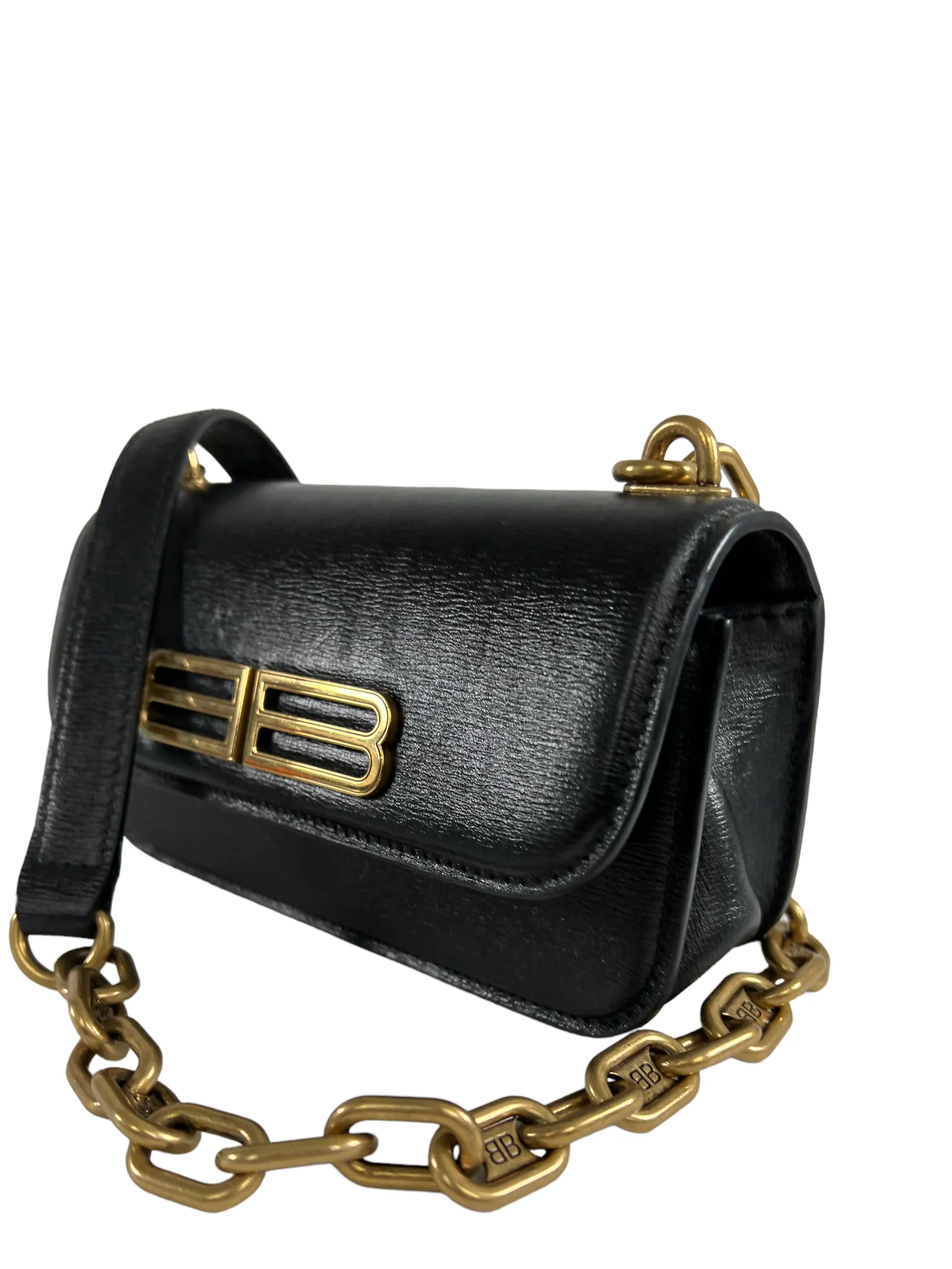 Balenciaga Black Leather Mini Crossbody