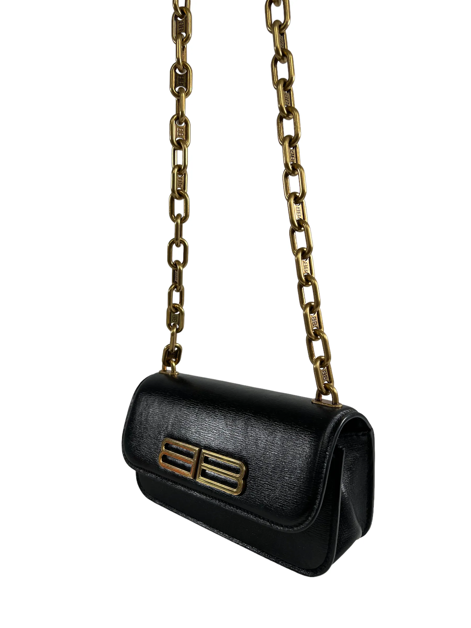 Balenciaga Black Leather Mini Crossbody