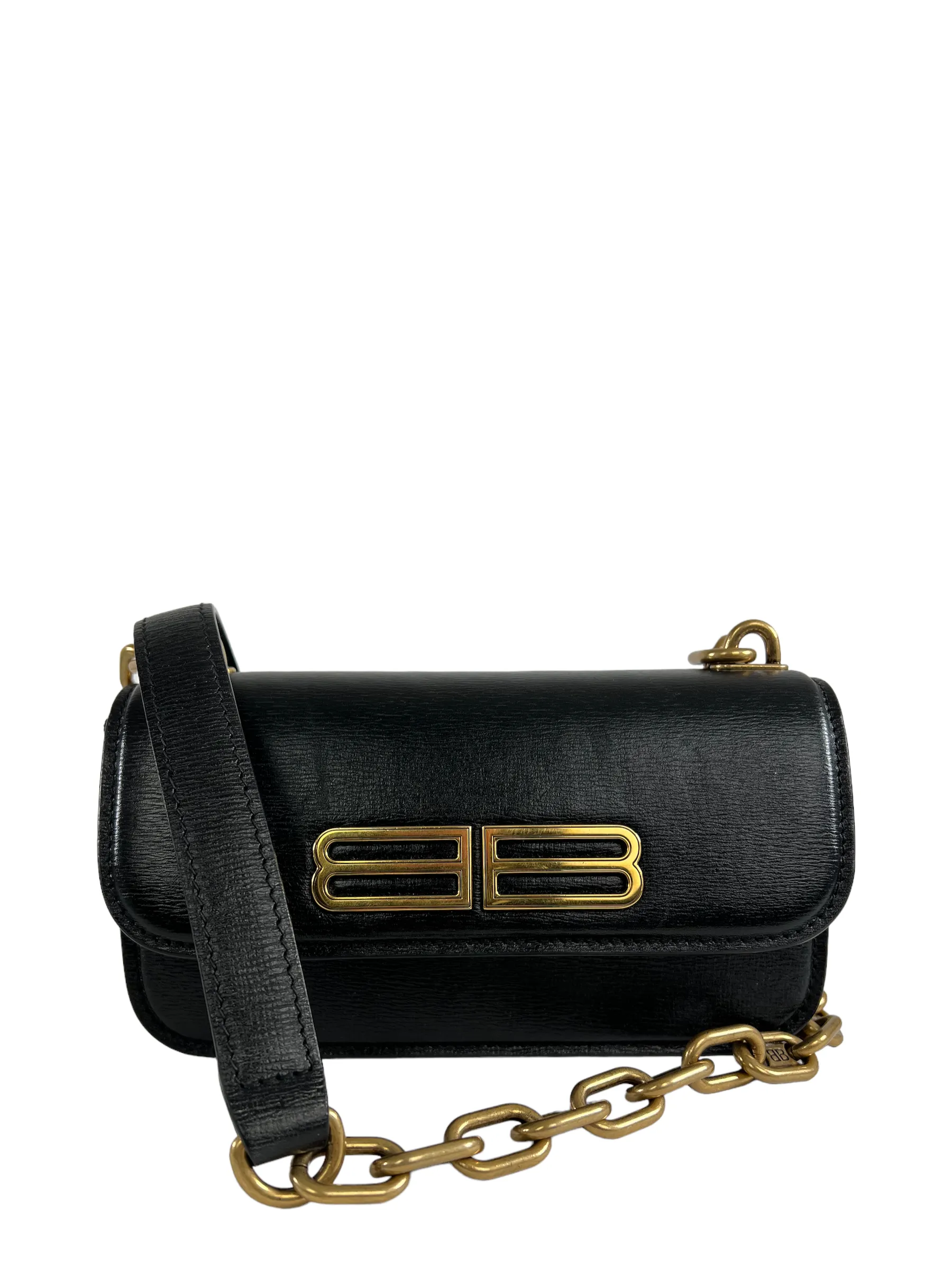 Balenciaga Black Leather Mini Crossbody