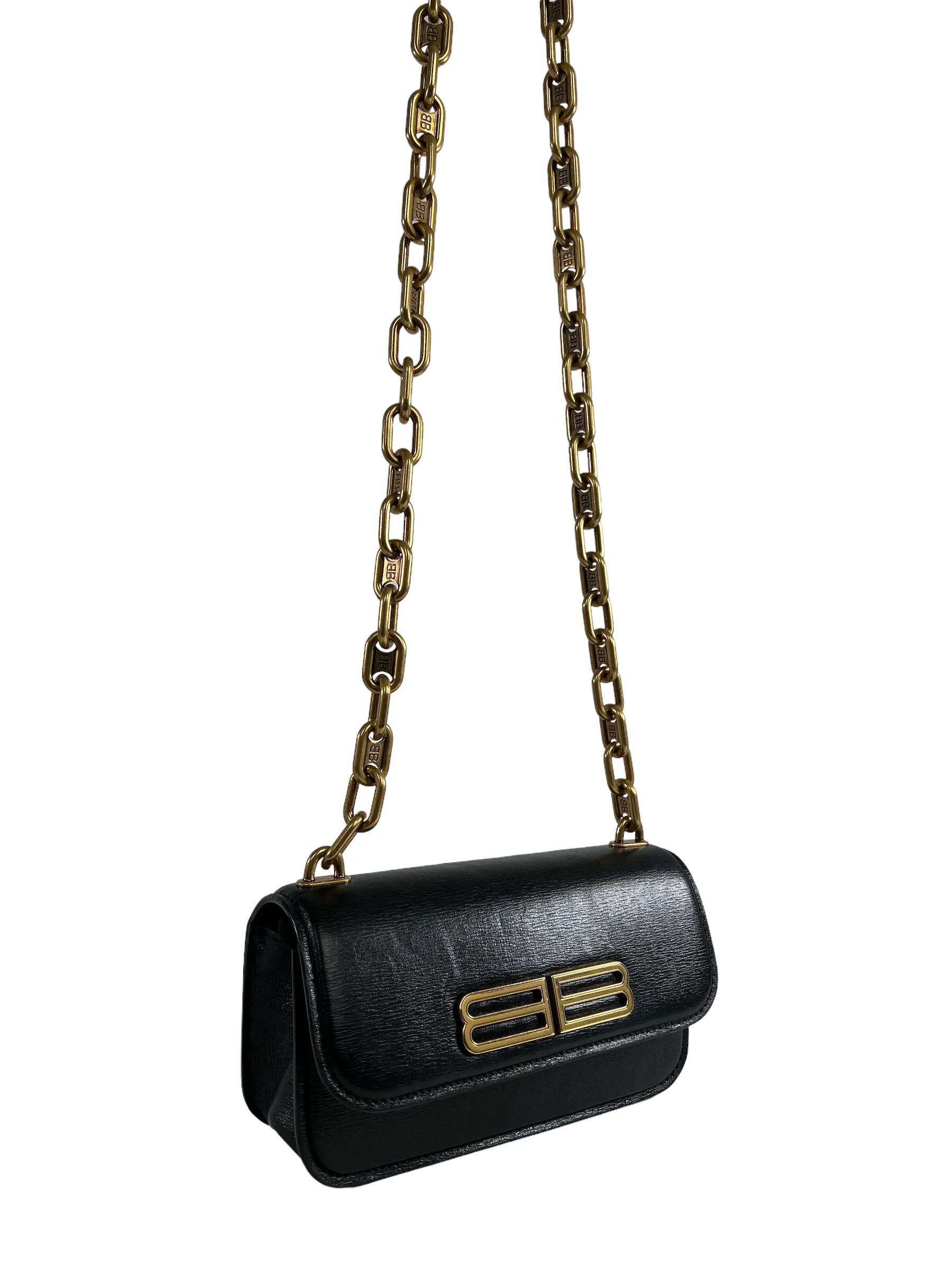 Balenciaga Black Leather Mini Crossbody