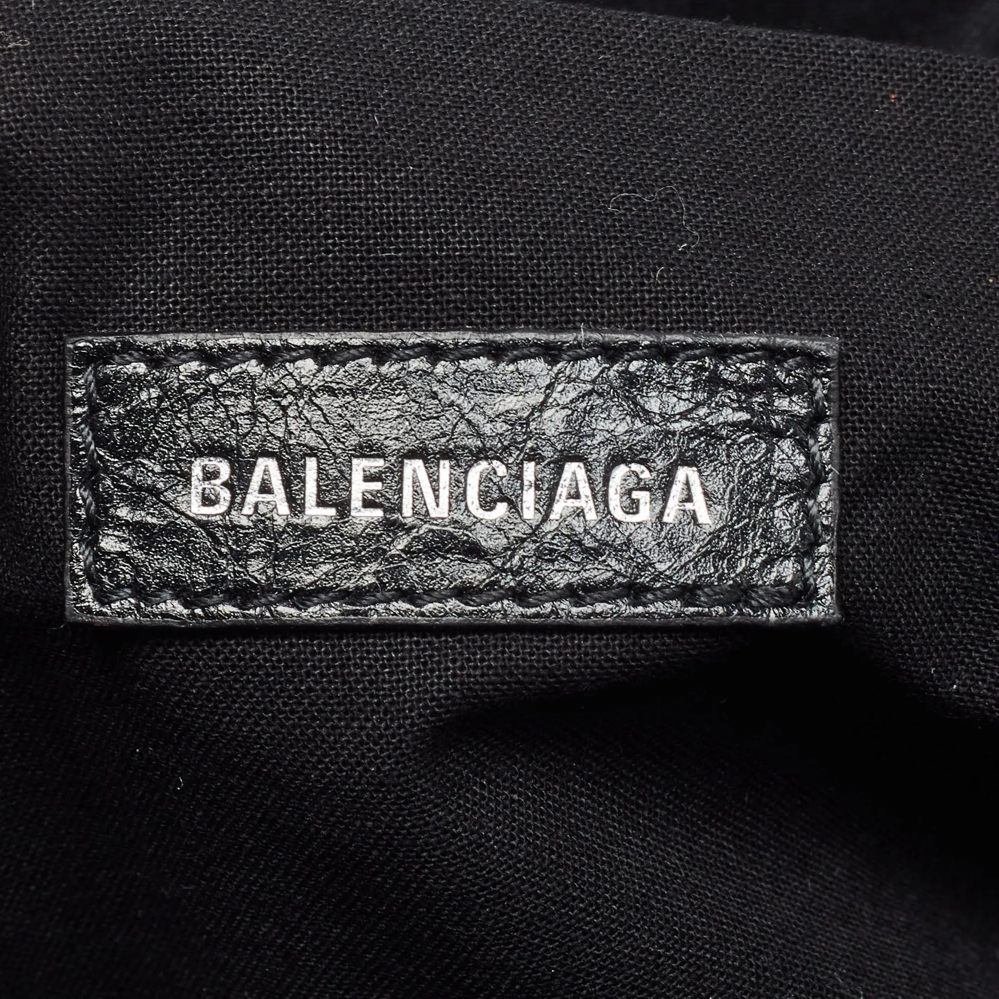 BALENCIAGA Black Leather SGH Flat Wristlet Clutch