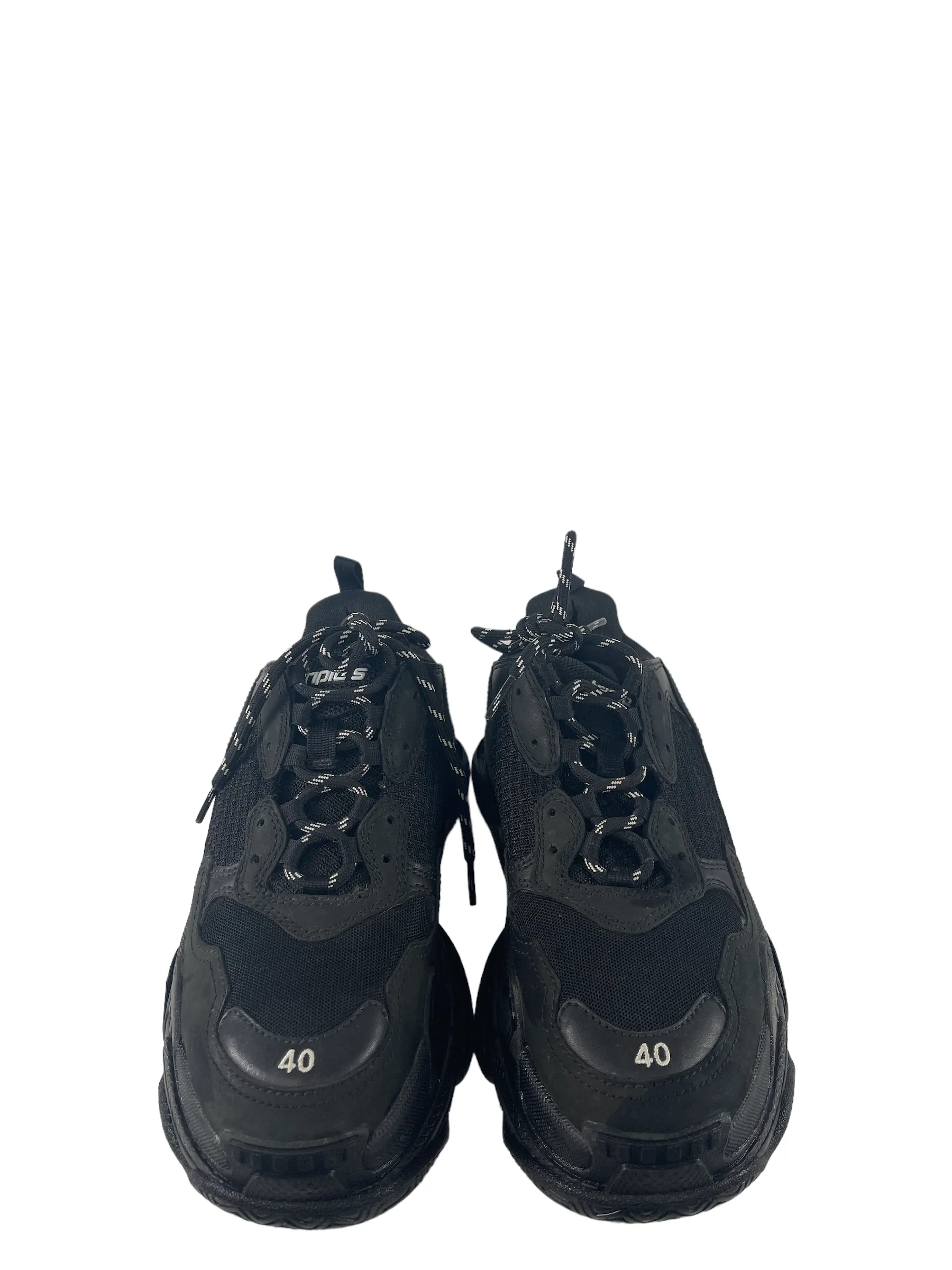 Balenciaga Black Suede 'Triple S' Trainers - UK 7