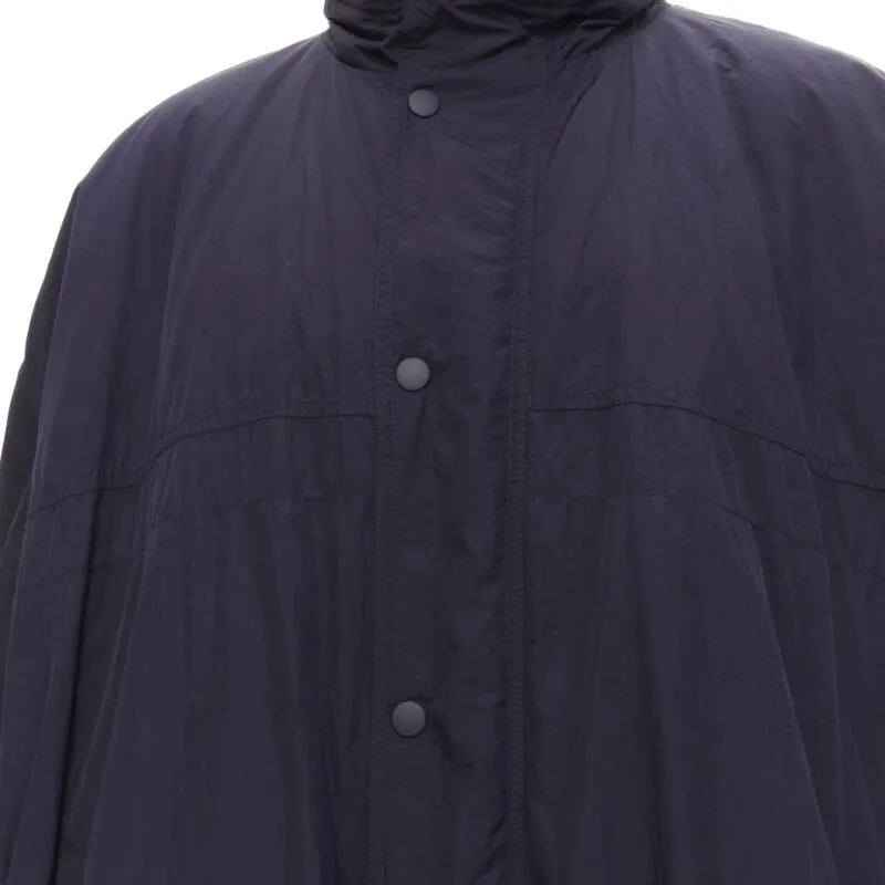 BALENCIAGA Demna 2018 navy blue padded logo cotton lined puffer coat IT46 XS