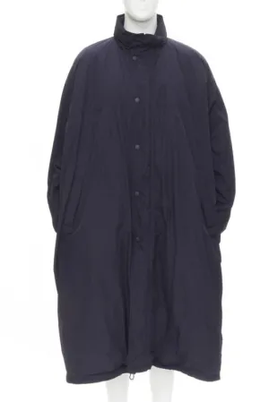 BALENCIAGA Demna 2018 navy blue padded logo cotton lined puffer coat IT46 XS