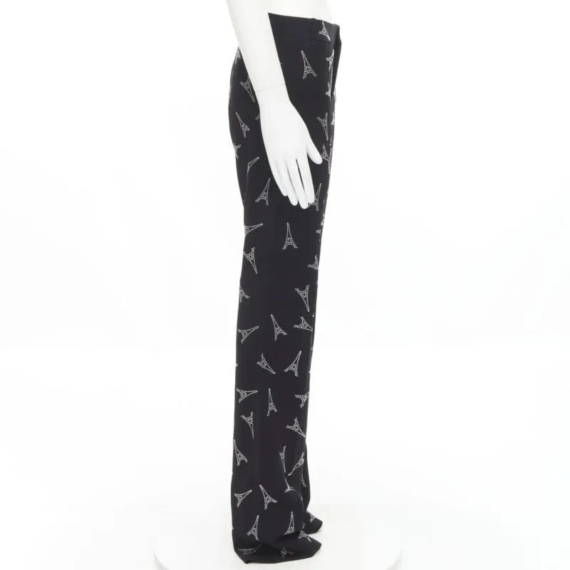 BALENCIAGA Demna 2019 Runway Eiffel Tower crystal trousers pants IT48 M
