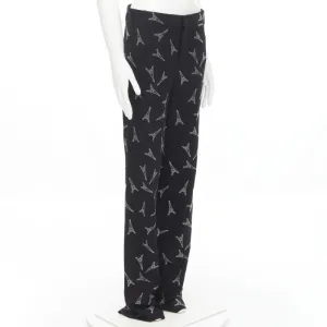 BALENCIAGA Demna 2019 Runway Eiffel Tower crystal trousers pants IT48 M