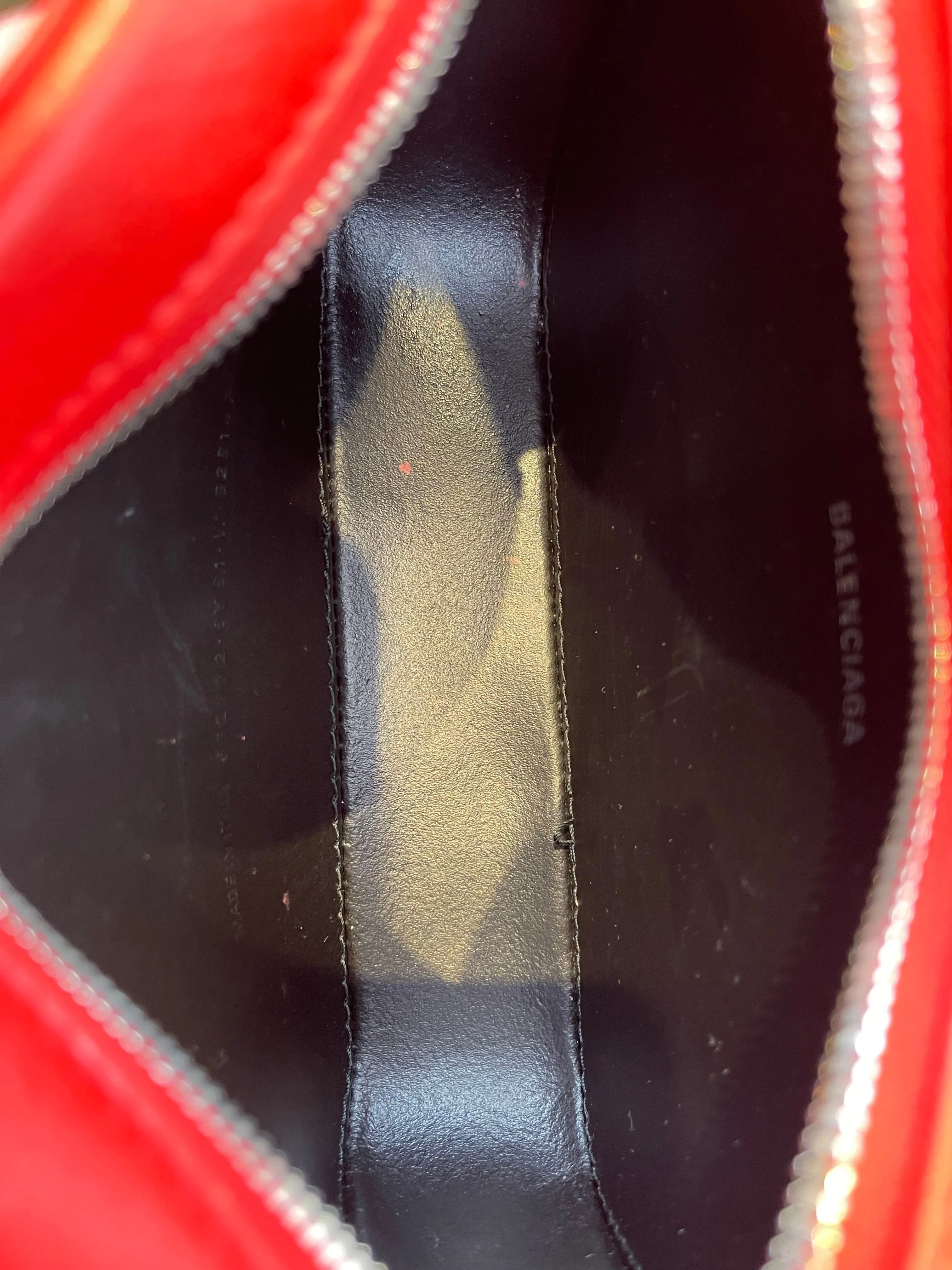 Balenciaga Red Leather “Everyday Camera Bag” Crossbody