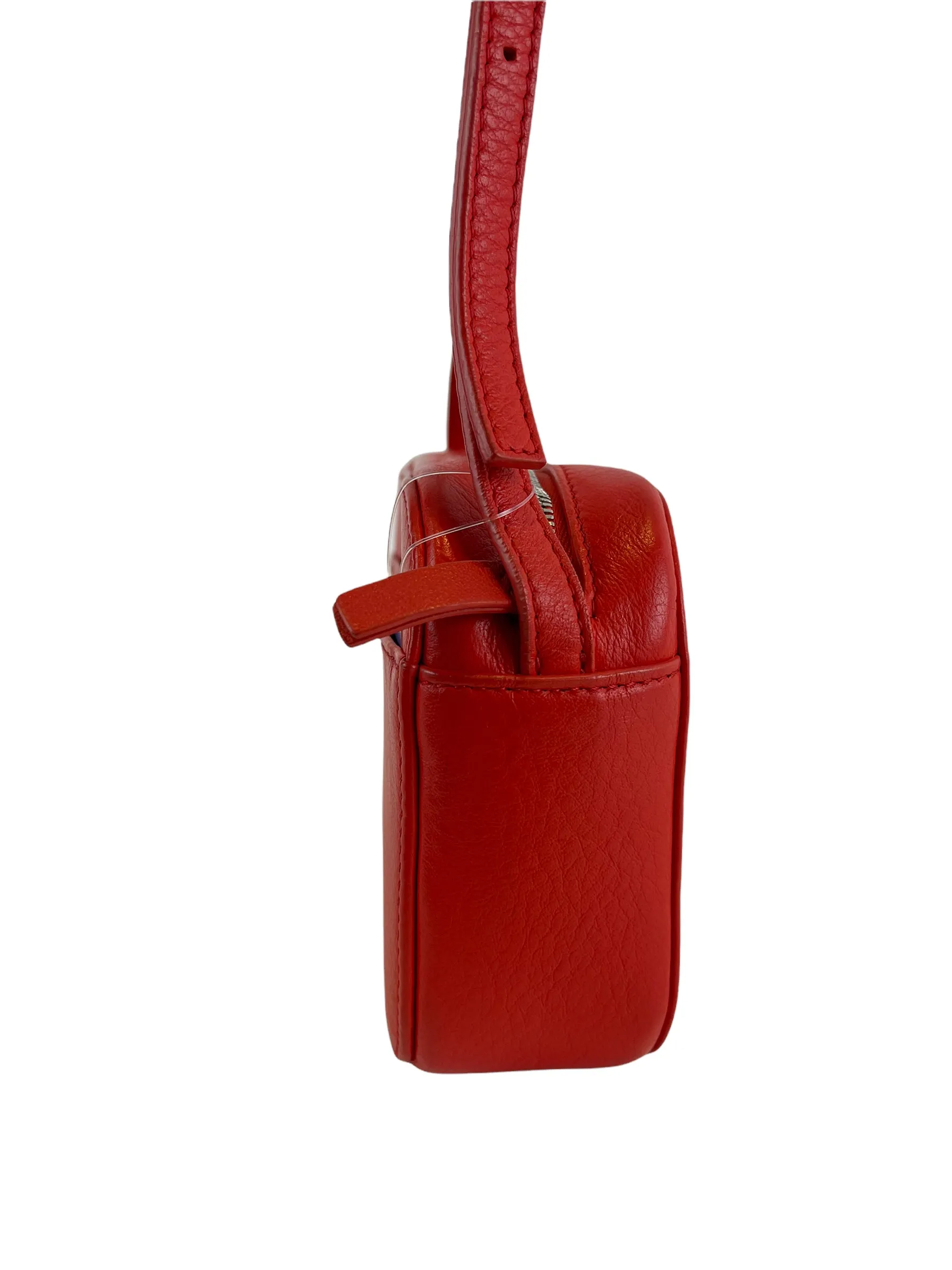 Balenciaga Red Leather “Everyday Camera Bag” Crossbody