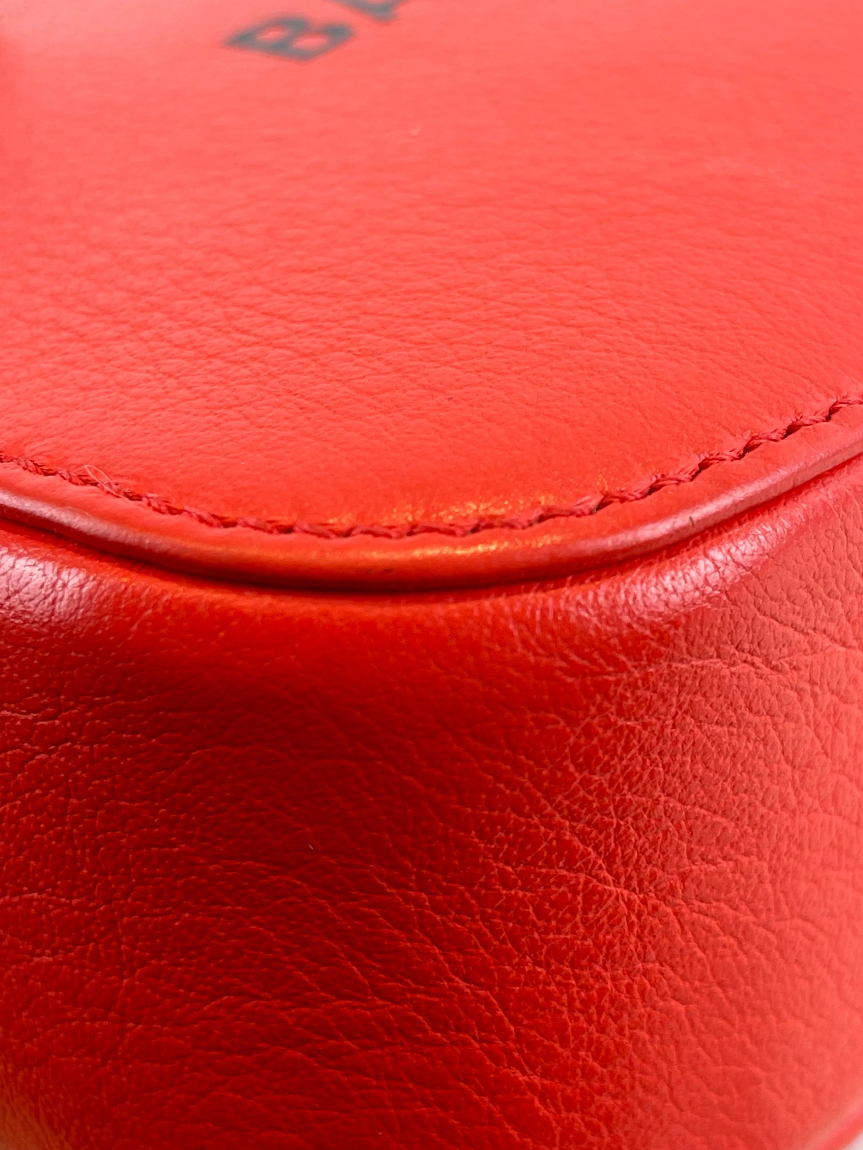Balenciaga Red Leather “Everyday Camera Bag” Crossbody