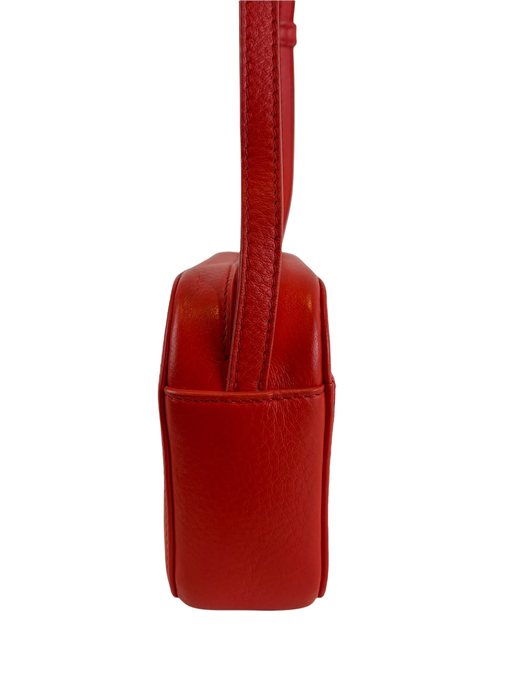 Balenciaga Red Leather “Everyday Camera Bag” Crossbody