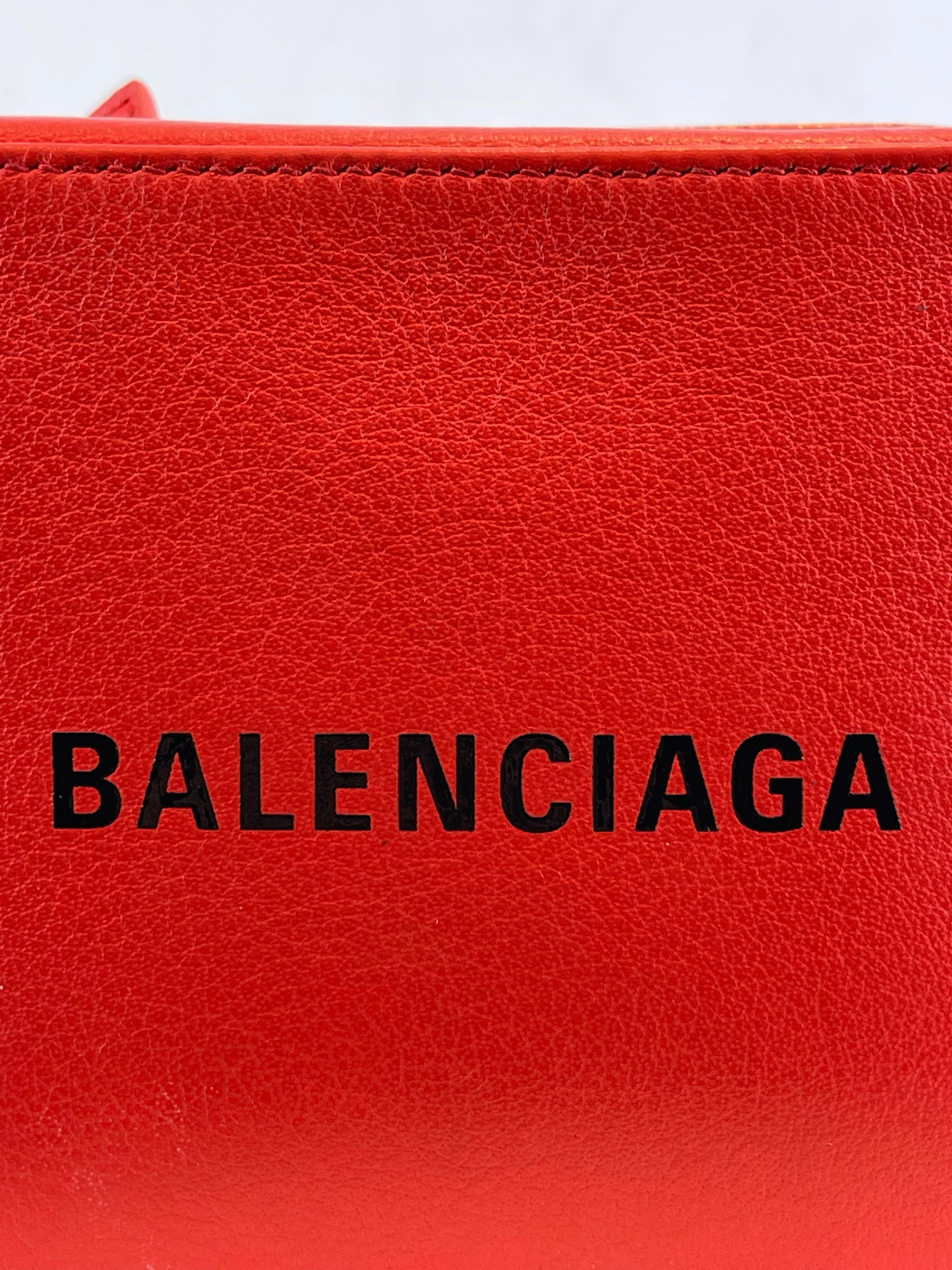 Balenciaga Red Leather “Everyday Camera Bag” Crossbody