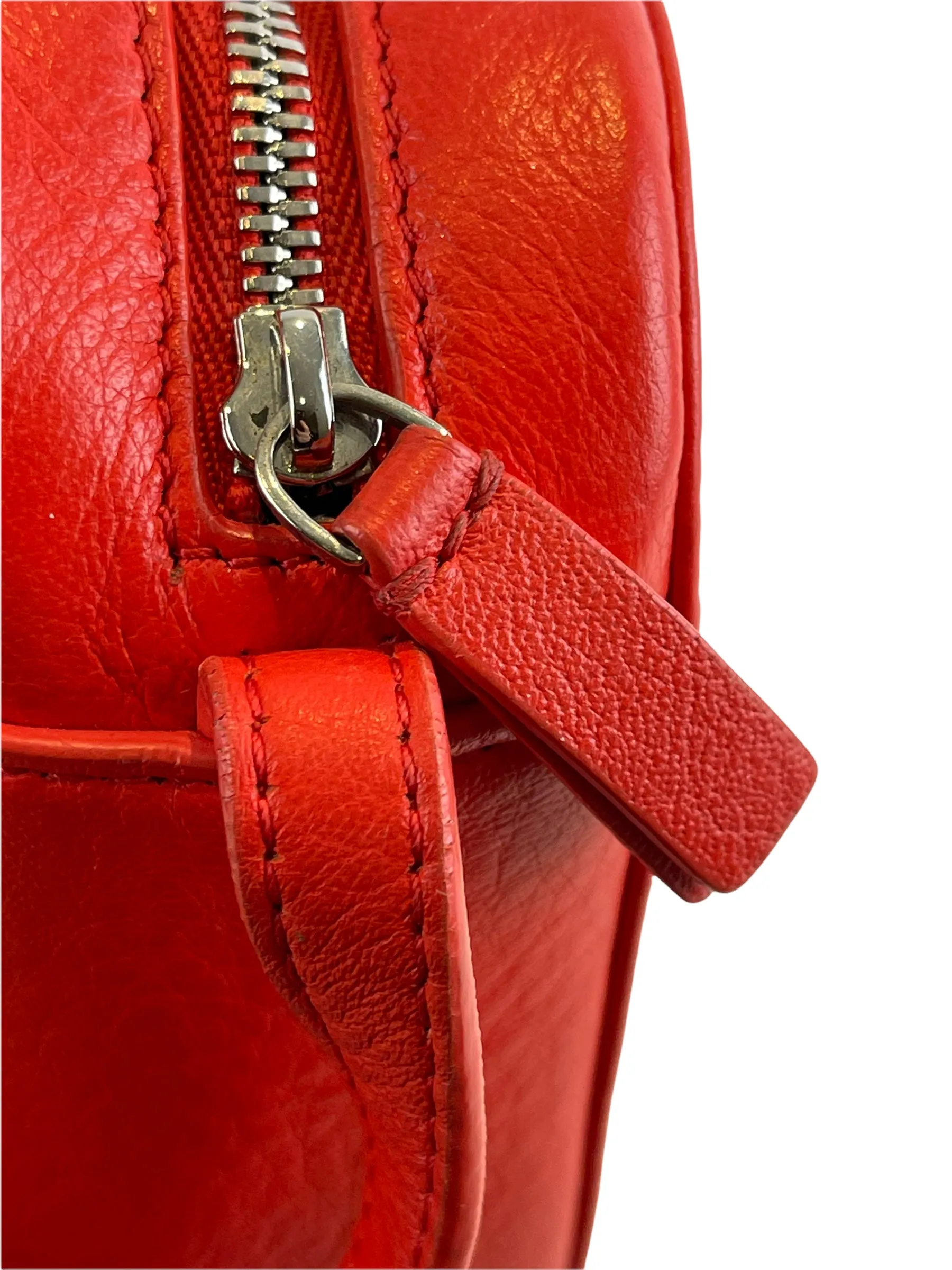 Balenciaga Red Leather “Everyday Camera Bag” Crossbody