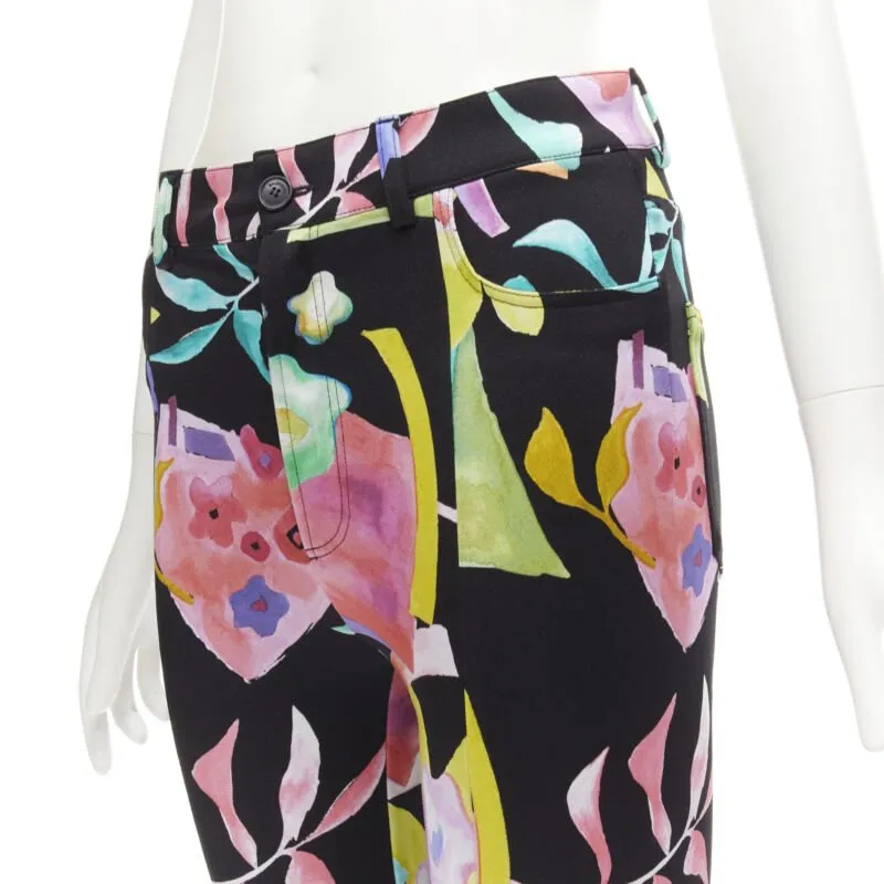 BALENCIAGA Runway Demna Pantashoe black floral heel boots pants IT38 EU37