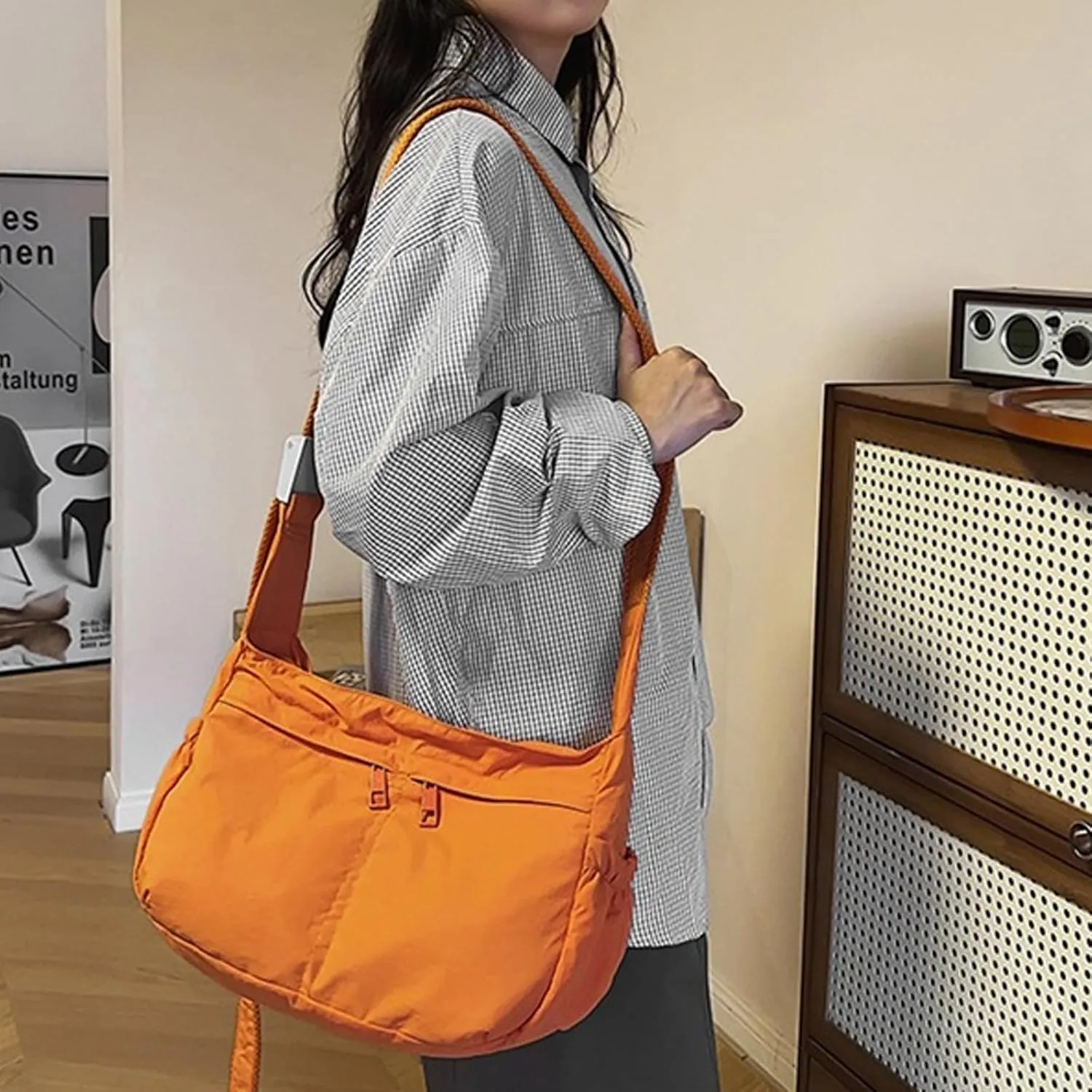 Barsine Crossbody Bag for Women Nylon Hobo Purses Shoulder Bag with Adjustable Strap for Traveling Workout