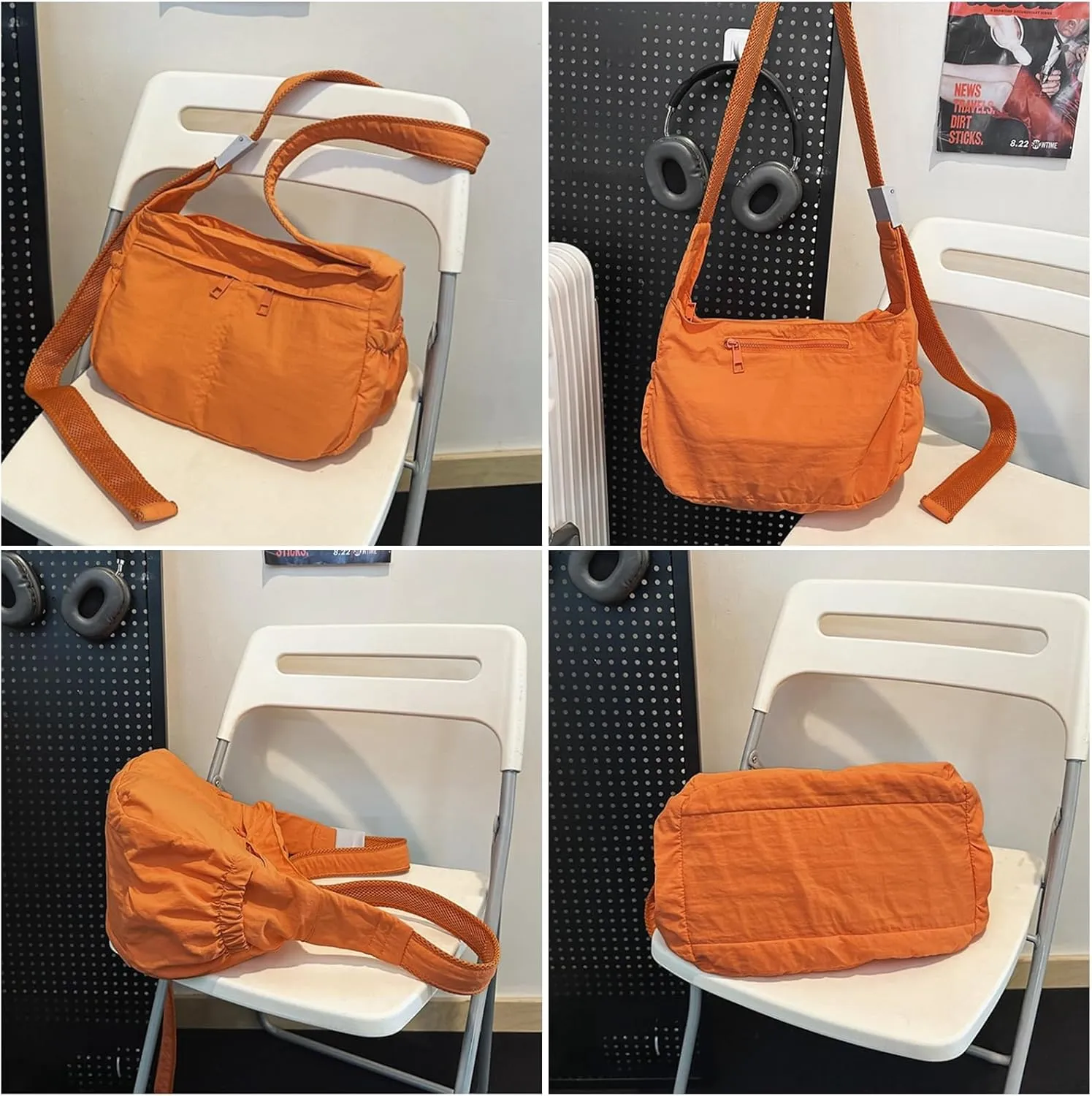 Barsine Crossbody Bag for Women Nylon Hobo Purses Shoulder Bag with Adjustable Strap for Traveling Workout