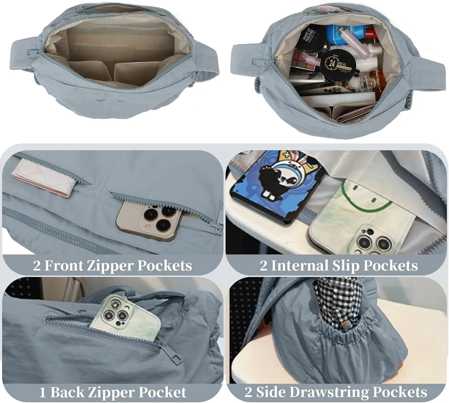 Barsine Crossbody Bag for Women Nylon Hobo Purses Shoulder Bag with Adjustable Strap for Traveling Workout