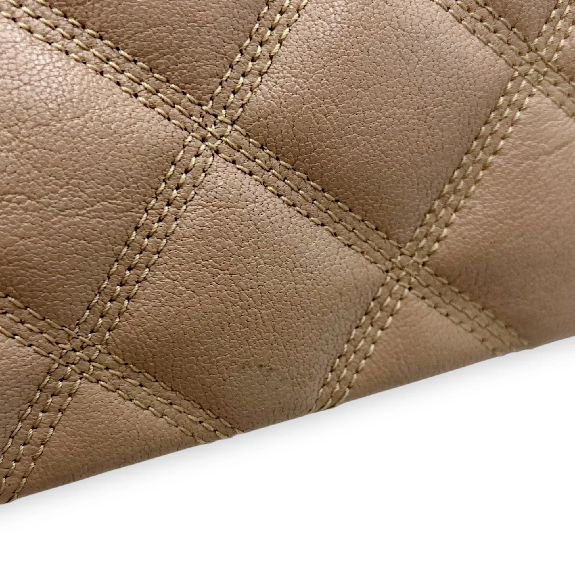 Becky Shoulder Bag Beige in Goat Leather, Silver hardware