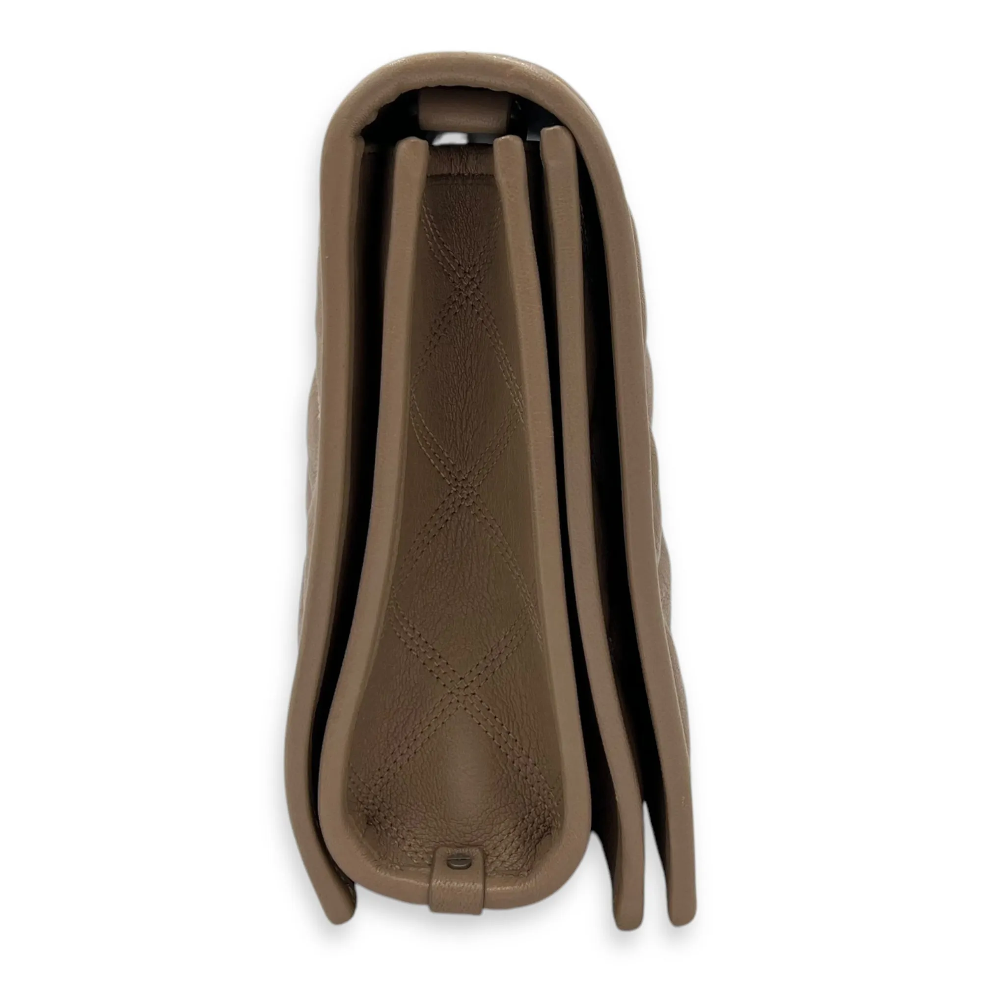 Becky Shoulder Bag Beige in Goat Leather, Silver hardware