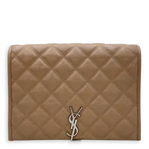 Becky Shoulder Bag Beige in Goat Leather, Silver hardware