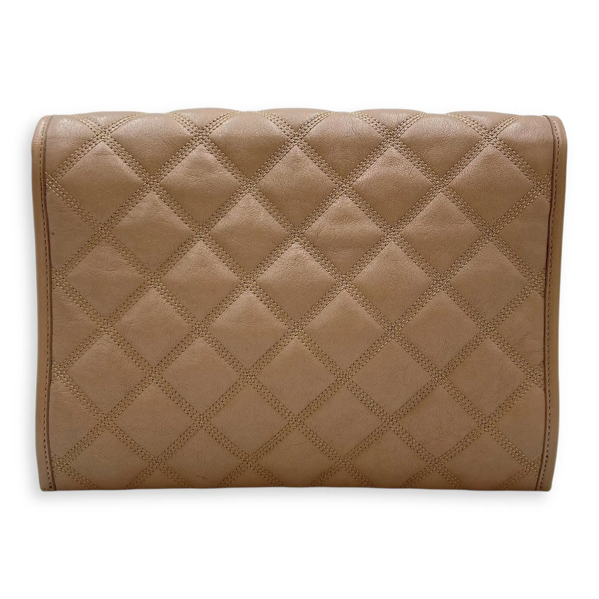 Becky Shoulder Bag Beige in Goat Leather, Silver hardware