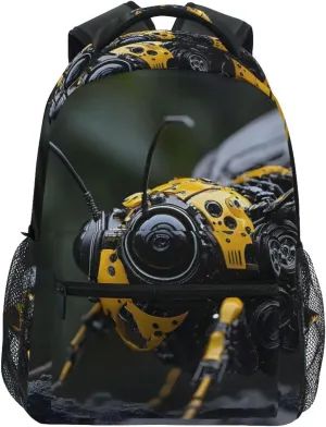 Bee Steampunk Backpack for School Boys Girls Laptop Travel Backpack Book Bag Daypack 11.4 16 In M