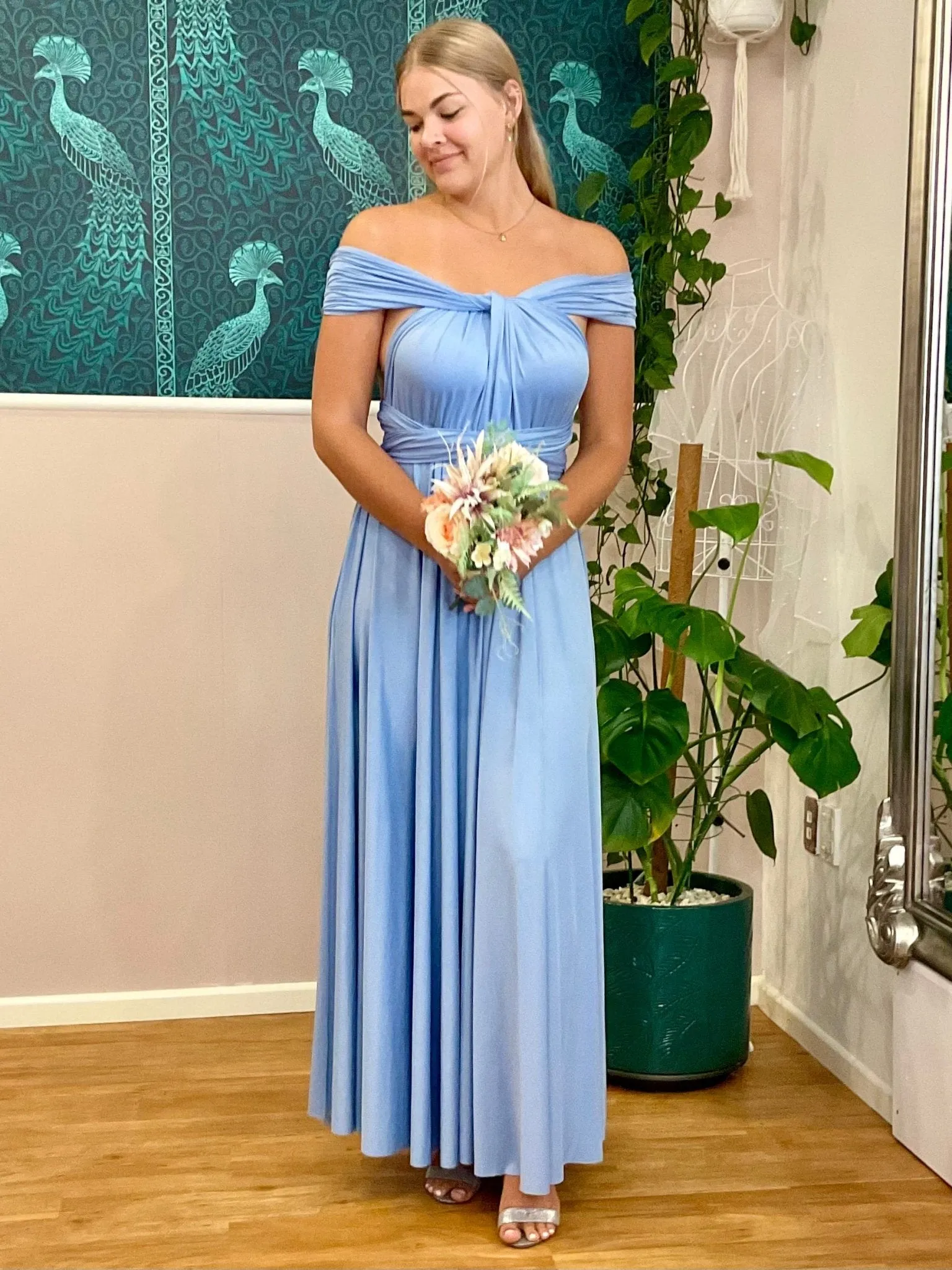 Belle Blue convertible Infinity bridesmaid dress Express NZ wide