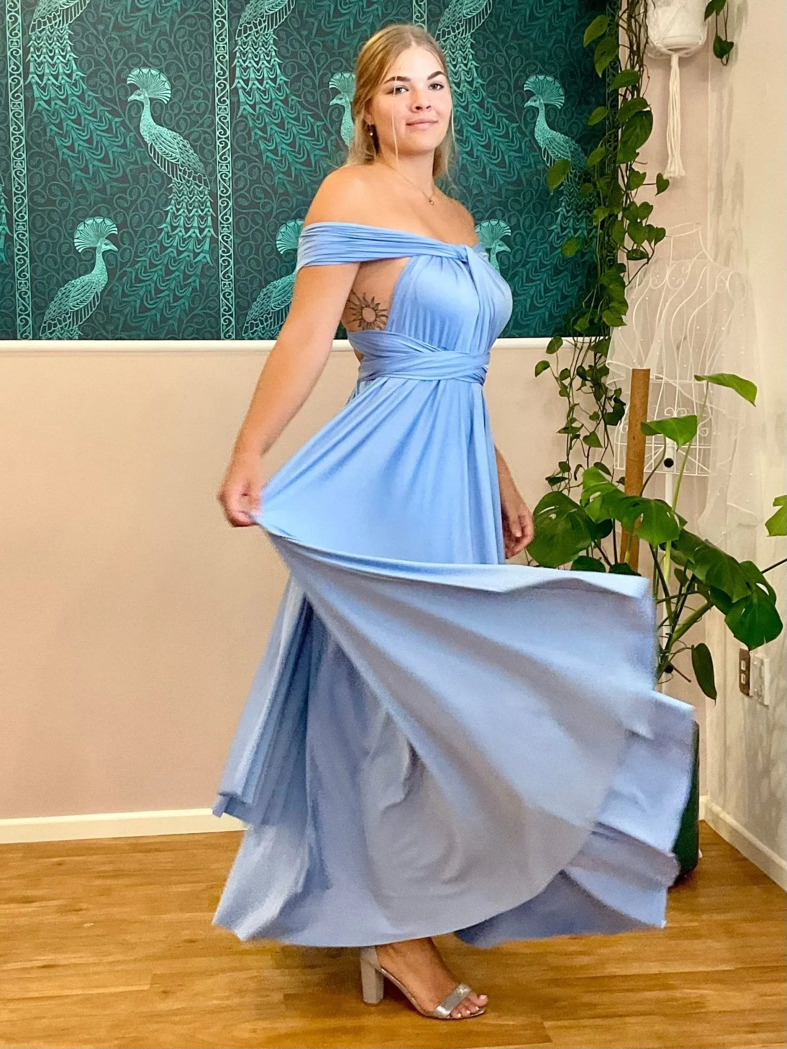Belle Blue convertible Infinity bridesmaid dress Express NZ wide