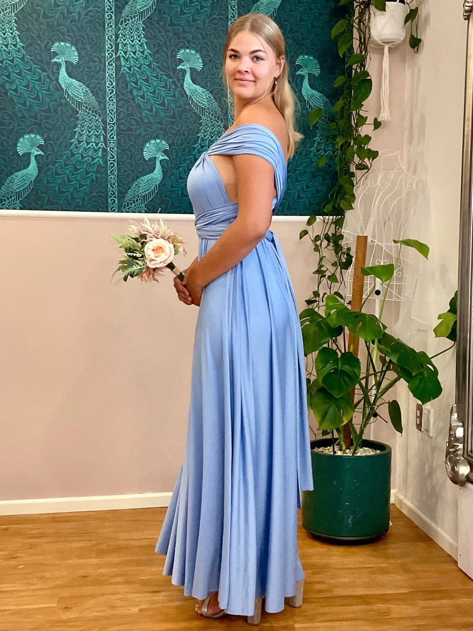 Belle Blue convertible Infinity bridesmaid dress Express NZ wide