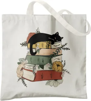 Book Canvas Tote Bag for Women Book Lovers,Reusable Shopping Bags Grocery Bags, Readers Bookworm Gift Ideas