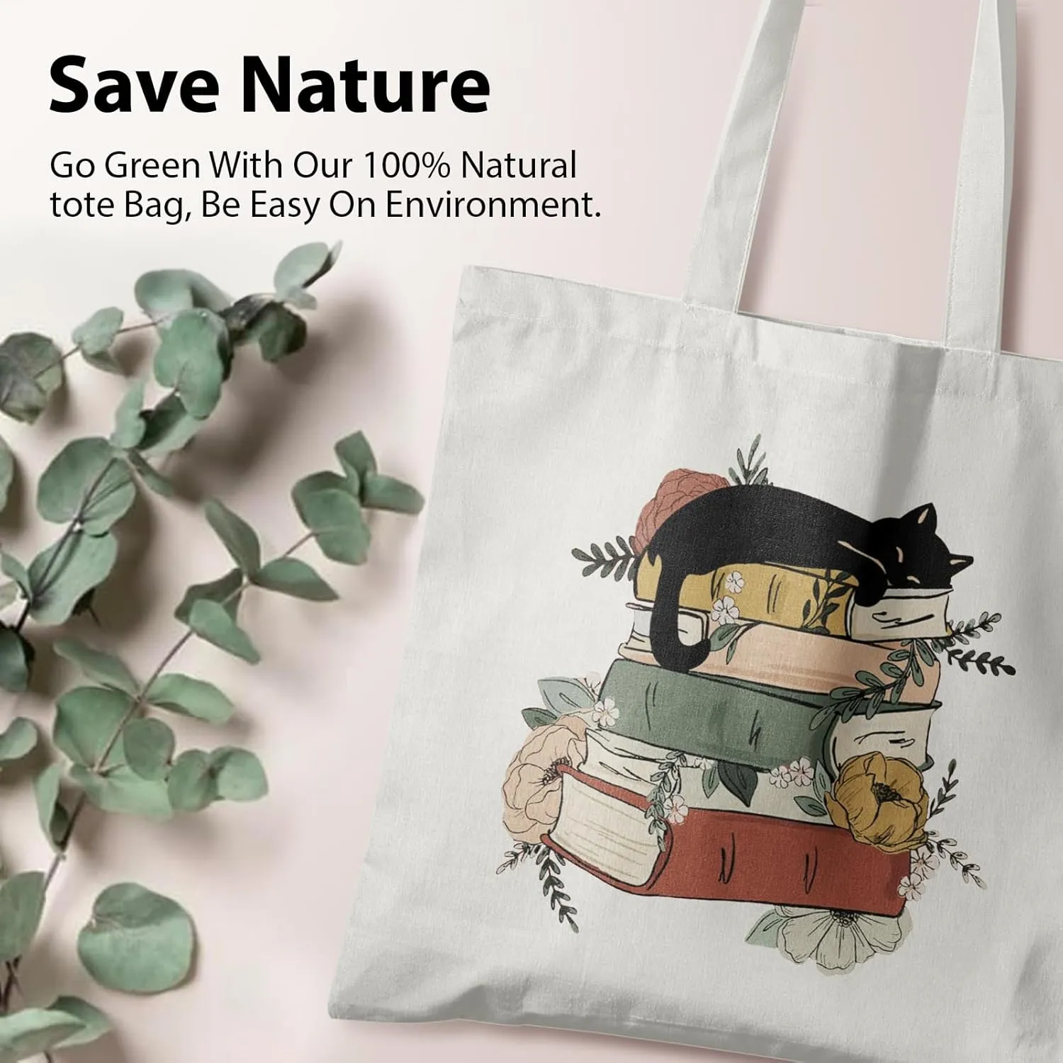 Book Canvas Tote Bag for Women Book Lovers,Reusable Shopping Bags Grocery Bags, Readers Bookworm Gift Ideas