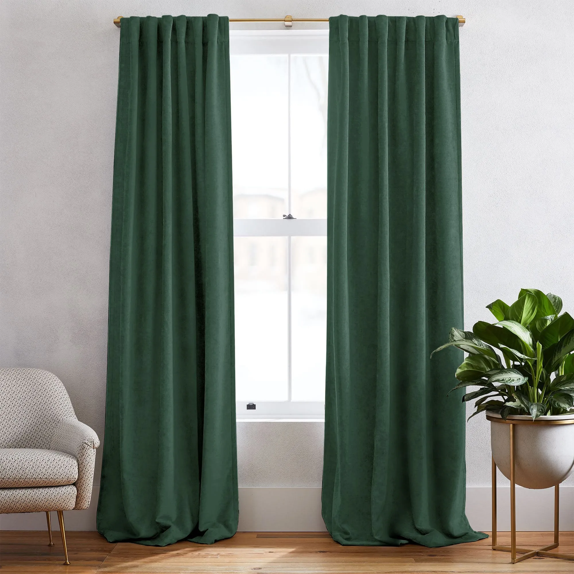 Chestnut Orange | Simon Velvet Blackout Curtains Heavyweight Classic Custom Drapes | Soft Top Back Tab