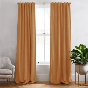 Chestnut Orange | Simon Velvet Blackout Curtains Heavyweight Classic Custom Drapes | Soft Top Back Tab