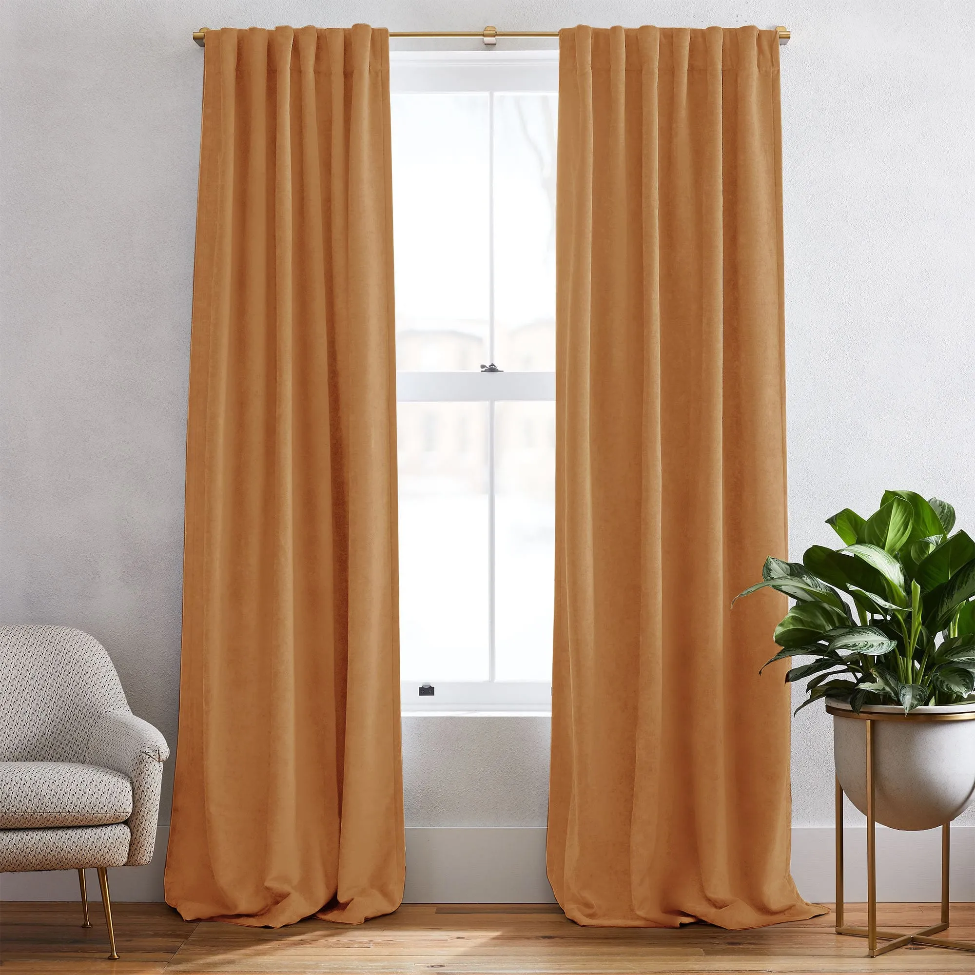 Chocolate | Simon Velvet Blackout Curtains Heavyweight Classic Custom Drapes | Soft Top Back Tab