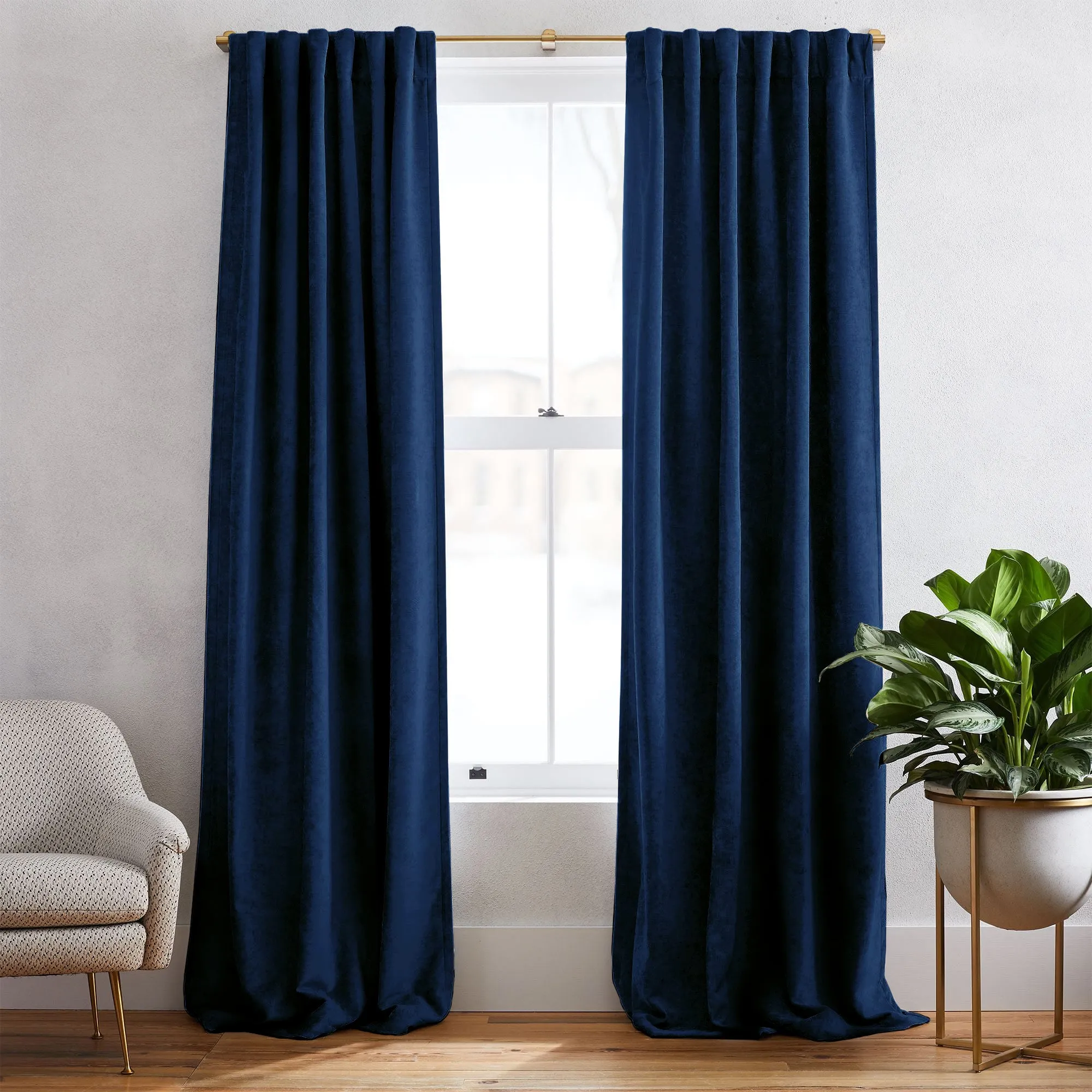 Chocolate | Simon Velvet Blackout Curtains Heavyweight Classic Custom Drapes | Soft Top Back Tab