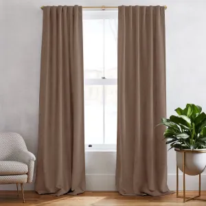 Chocolate | Simon Velvet Blackout Curtains Heavyweight Classic Custom Drapes | Soft Top Back Tab