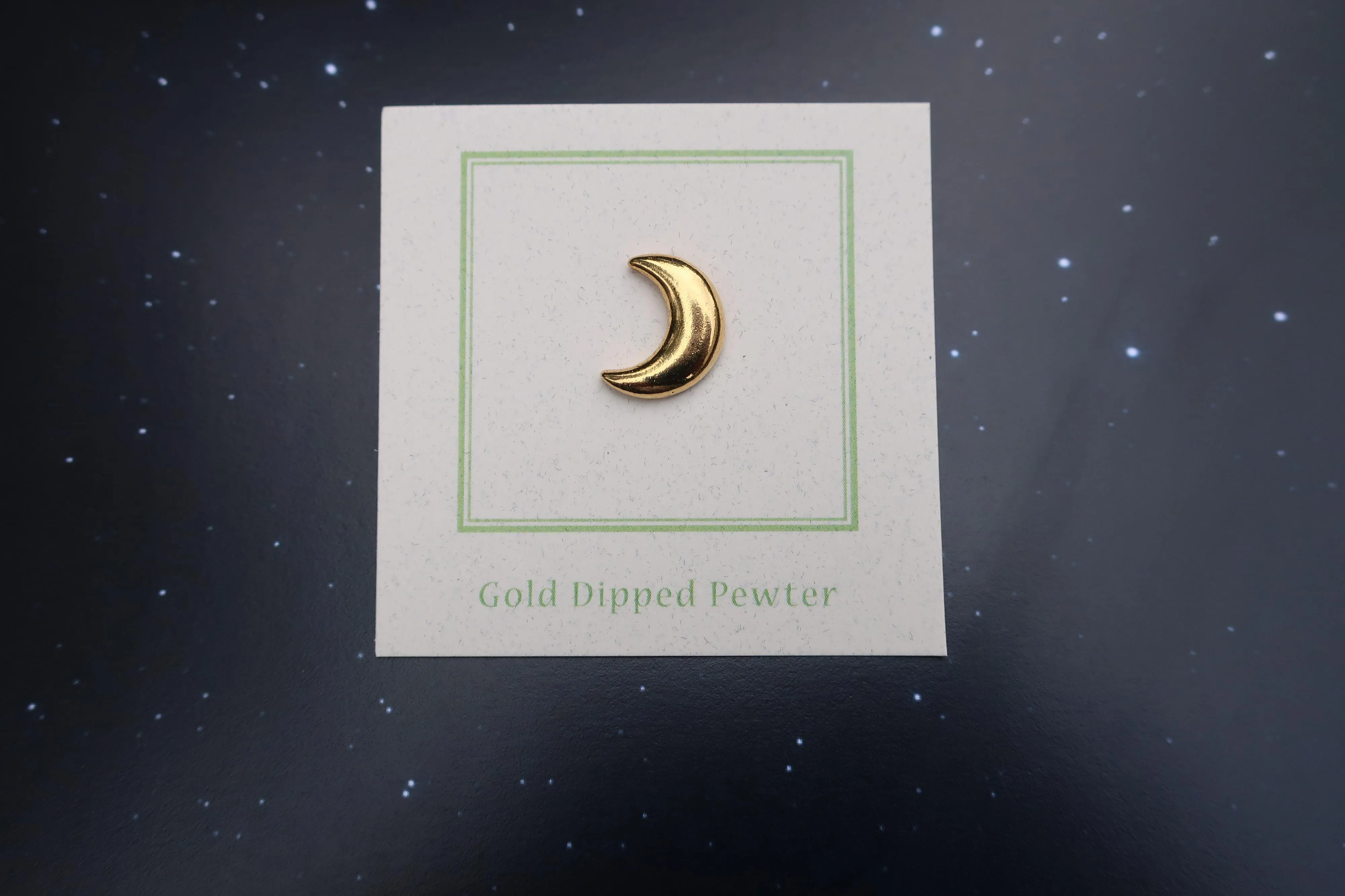 Crescent Moon Gold Lapel Pin